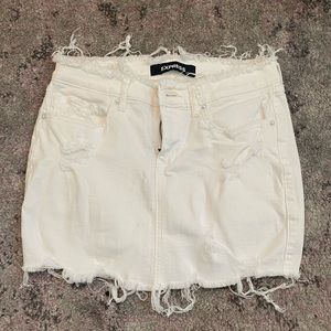 White Denim Skirt